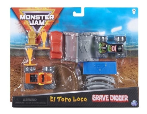 Monster Jam El Toro Loco Y Grave Digger Circuito Con Acc