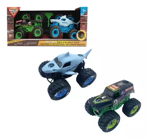 Monster Jam Mechanix Grave Digger Y Megalodon