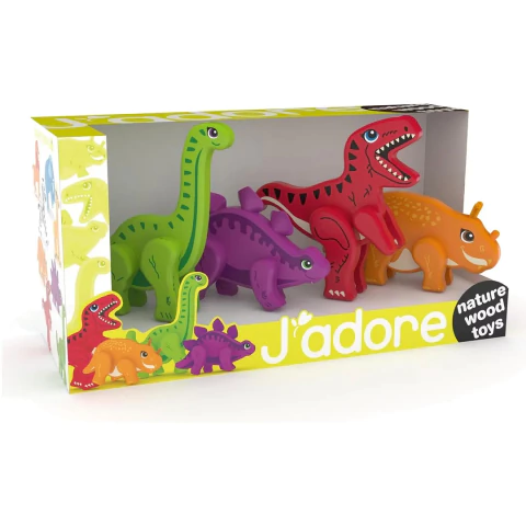 Playset Figuras De Madera Dinosaurios Jadore - comprar online