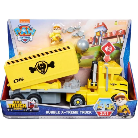 Paw Patrol Camión Big Truck Pups Rubble Con Luz Y Sonido Color Camión 2 En 1 Rubble