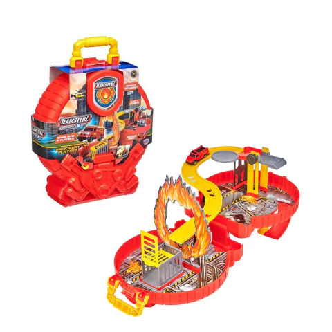 Pista Teamsterz Emergency City Packaway Juego De Rueda Con Auto Rojo