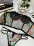 Corset Tatá Preto com Laranja e Verde - Alça Removível