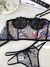 Corset Tatá Preto com Azul e Vermelho - Alça Removível