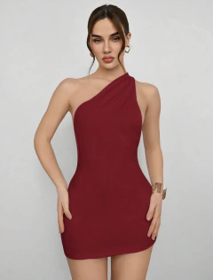 Vestido corto asimétrico para mujer