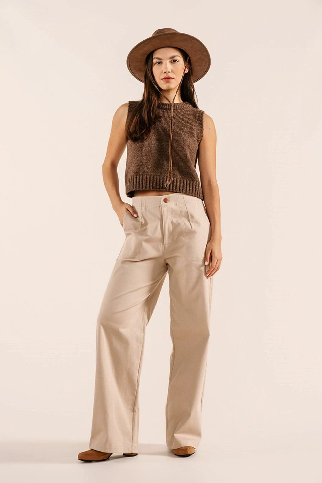 Pantalón Quirquiña de gabardina de algodón con spandex - tienda online