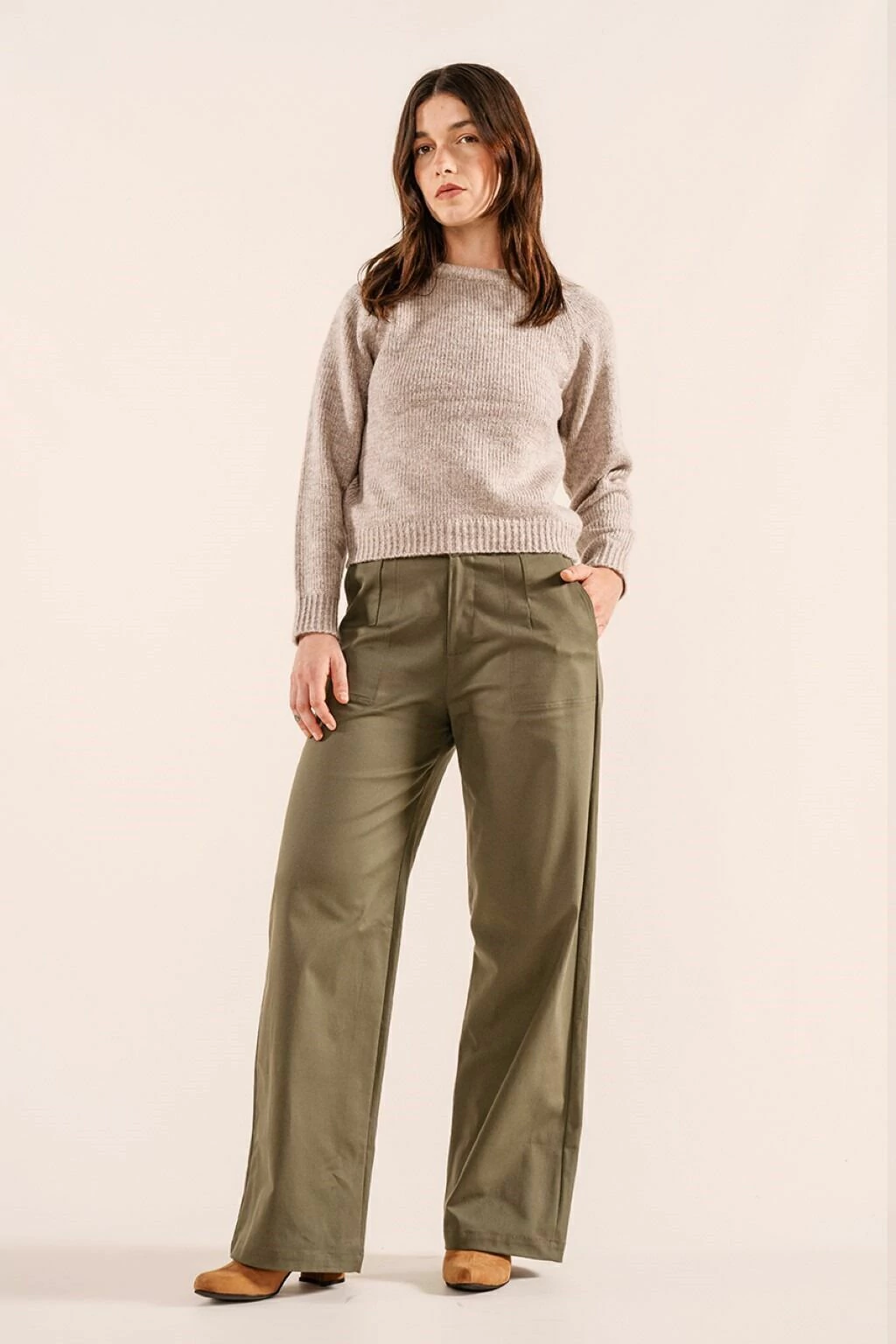 Pantalón Quirquiña de gabardina de algodón con spandex - tienda online