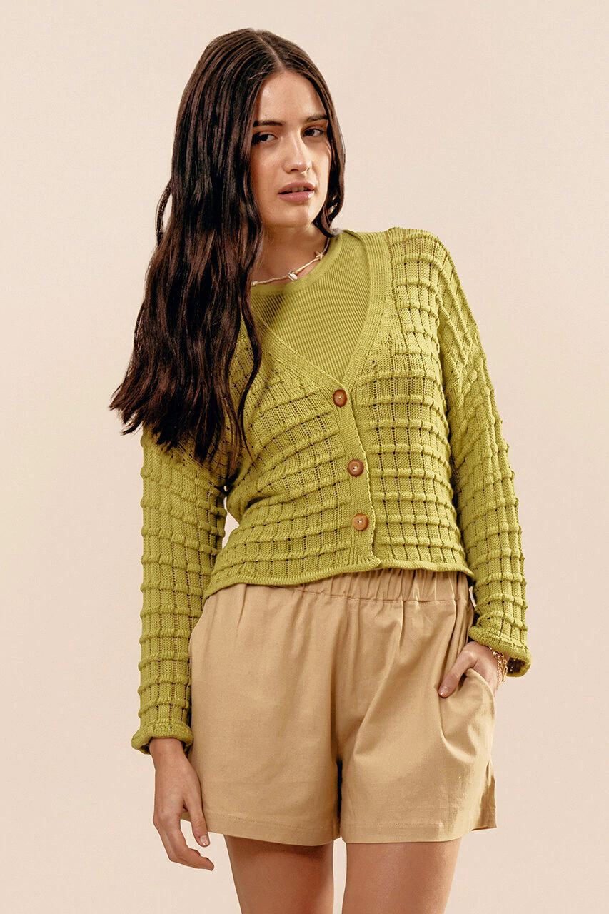 Cardigan Olas tejido