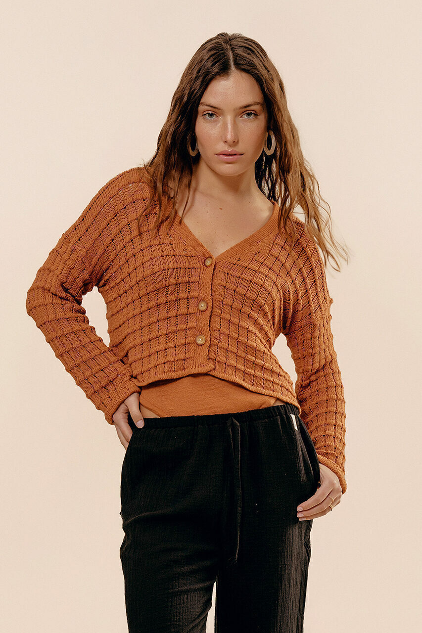 Cardigan Olas tejido