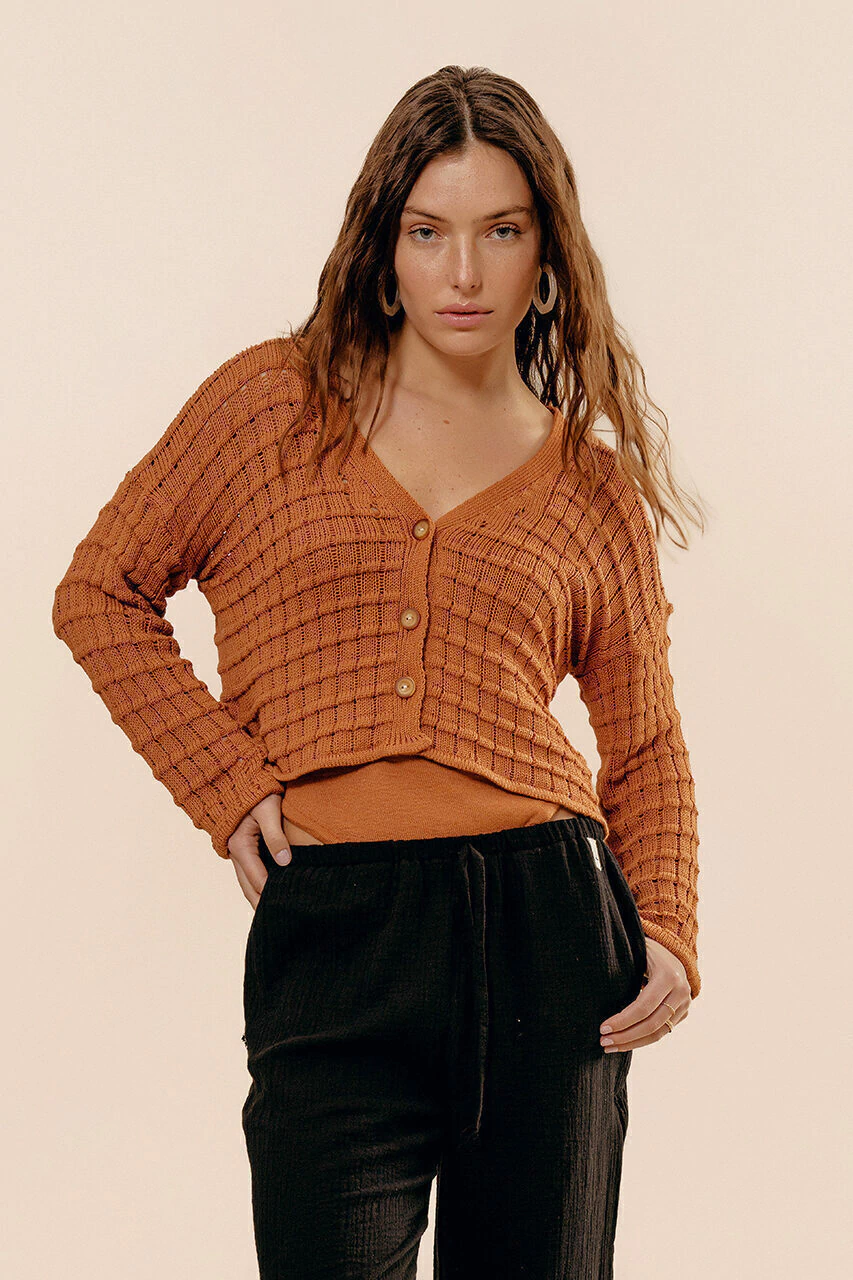 Cardigan Olas tejido