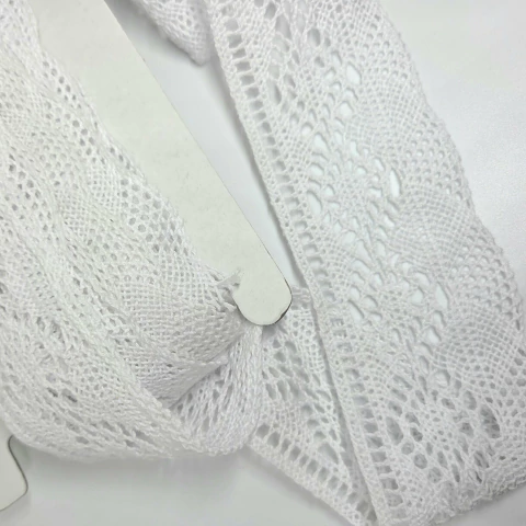 Puntilla de Algodón - Blanco - 60 mm - por 1 mt. - comprar online