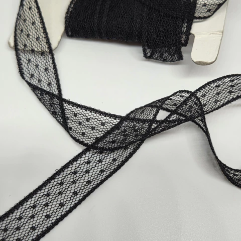 Puntilla de Nylon - Negro - 15 mm - por 1mt. - comprar online