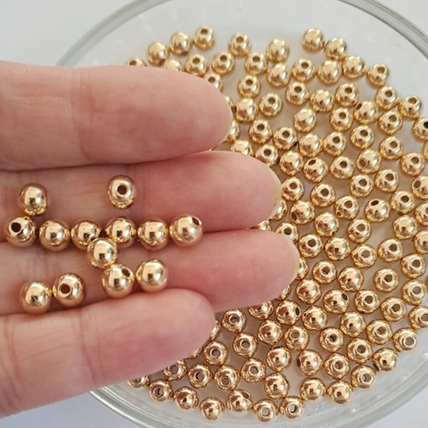 Bolita Plástica Dorado Gold Rose 6mm - Pase Fino