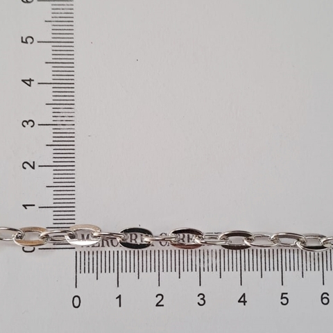 Cadena de Metal Plateada Espejito x 1 mt. (Eslabon 5mm x 9mm) - comprar online