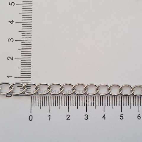 Cadena de Metal Niquel x 1 mt. (Eslabón 8mm)