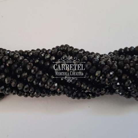Cristal de Roca 2mm Dona - Negro (200) -Aprox. 160 un. por Tira - comprar online