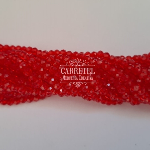 Cristal de Roca 4mm Dona - Rojo (402) -Aprox. 120 un. por Tira) - comprar online