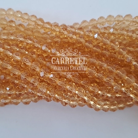 Cristal de Roca 6mm Dona - Dorado (605) - (Aprox. 85 un. por Tira) - comprar online