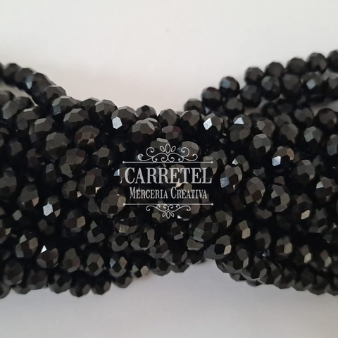 Cristal de Roca 6mm Dona - Negro (608) - (Aprox. 85 un. por Tira) - comprar online