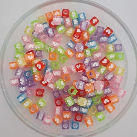 Cuenta Cubo Corazón Transparente - comprar online