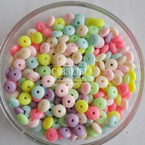 Cuenta Plástica Rondel Chico Colores Pasteles (surtidas) - comprar online