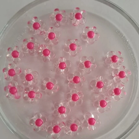 Cuenta Plastica Flor Fuccia x 5un. - comprar online