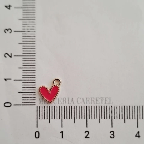 Dije Esmaltado Corazón Fucsia B - Dorado - comprar online