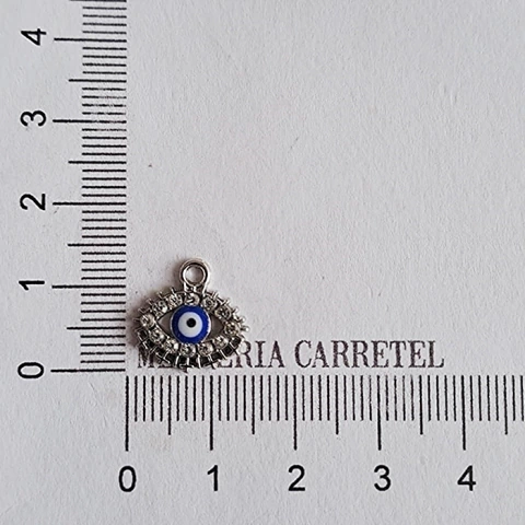 Dije Ojo Plateado con Strass - comprar online