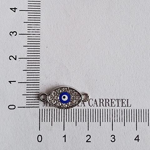 Dije Ojo Plateado con Strass - Doble Agarre - comprar online