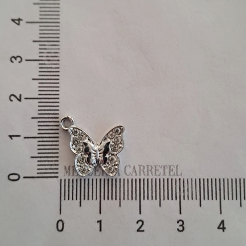 Dije Mariposa Plateada con Strass - comprar online
