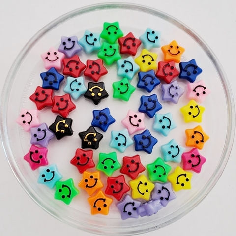 Cuenta Plastica Estrella Multicolor x 10 un. Surtidas