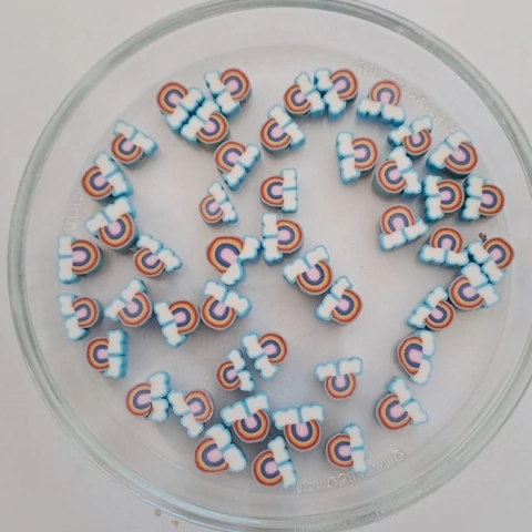 Cuenta Fimo Arco Iris Borde Celeste