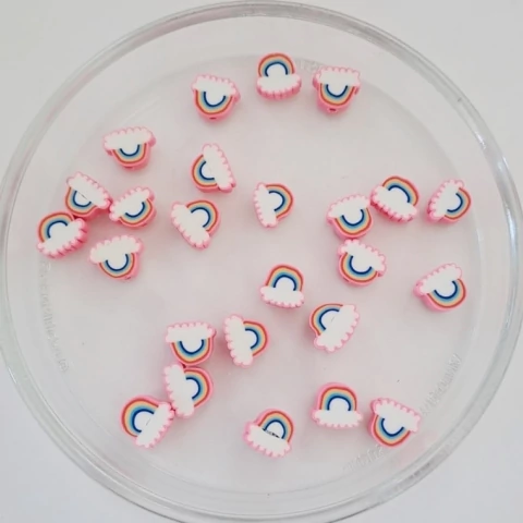 Cuenta Fimo Arco Iris Borde Rosa - comprar online