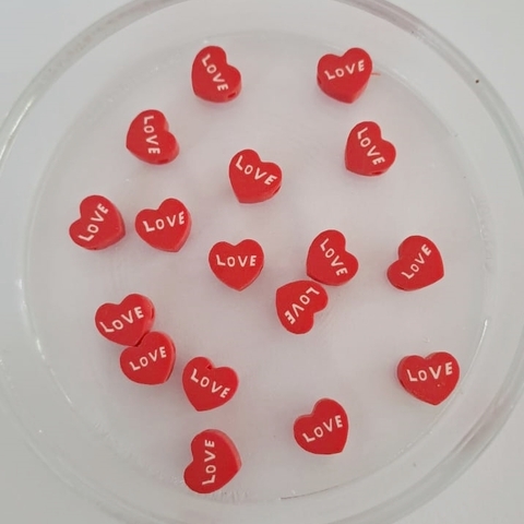 Cuenta Fimo Corazon Rojo Love - comprar online
