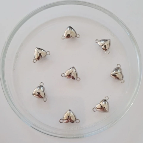 Dije Corazon Iman Plateado 12mm