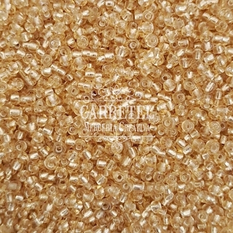 Mostacilla de Vidrio 2mm x 10 grs. - Dorado Transparente (227) - comprar online