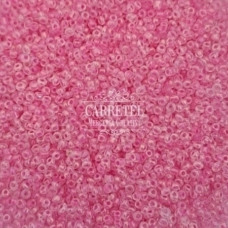 Mostacilla de Vidrio 2mm x 10 grs. - Rosa Chicle Transparente (201)