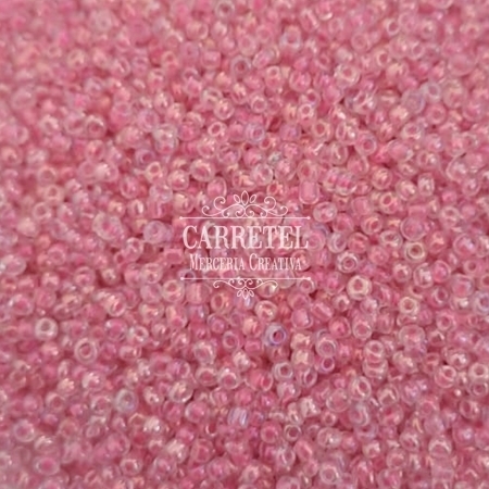 Mostacilla de Vidrio 2mm x 10 grs. - Rosa Dior Irisado (224)