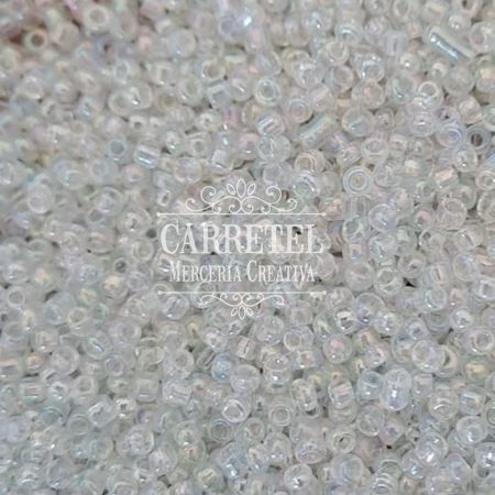 Mostacilla de Vidrio 2mm x 10 grs. - Transparente Irisado (207)