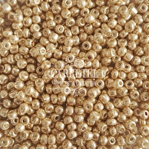 Mostacillón de Vidrio 4mm - Dorado Metalizado - comprar online