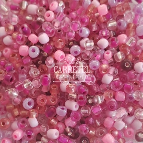 Mostacillón de Vidrio 4mm - Mix Fucsia (182) - comprar online