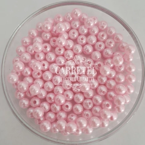 Perla Acrílica Nro 8 Rosa - 10 grs.- 40 unidades aprox. - comprar online