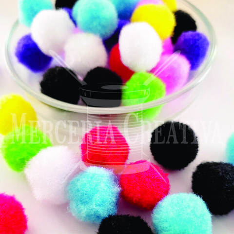 Pompones 2cm. Diam. Surtidos x10 un.