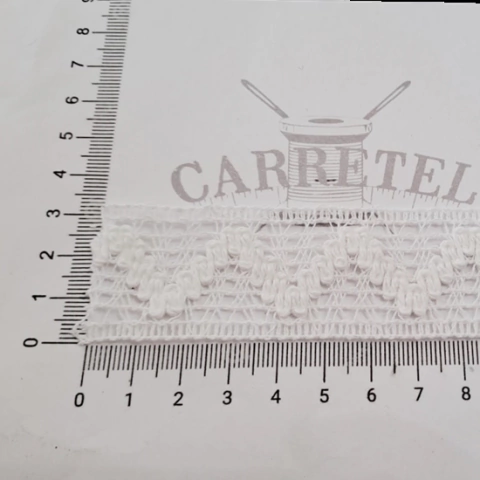 Puntilla/Entredos Algodón Blanca 3cm. X 1mt.