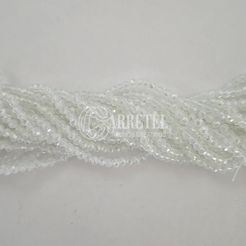 Cristal de Roca 2mm Dona - Trasparente Irisado (242) -Aprox. 140 un. por Tira