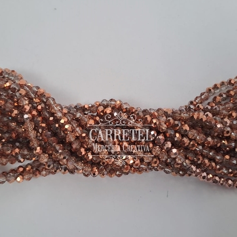 Cristal de Roca 4mm Dona - Cobre (438) - (Aprox. 120 un. por Tira - Aprox. 40cm Largo) - comprar online