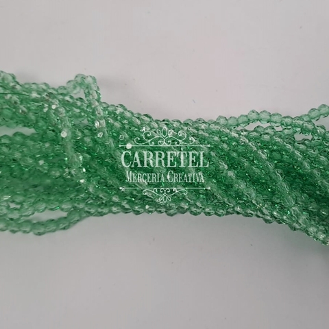 Cristal de Roca 4mm Dona - Verde (440) - (Aprox. 120 un. por Tira - Aprox. 40cm Largo) - comprar online