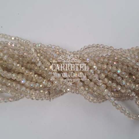 Cristal de Roca 4mm Dona - Beige (443) - (Aprox. 120 un. por Tira - Aprox. 40cm Largo) - comprar online