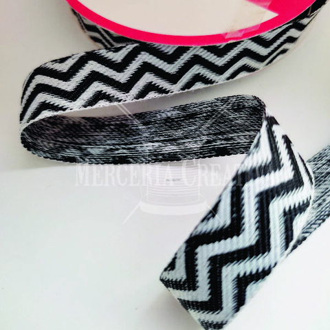 Cinta Zig Zag Tejido - 15 mm - por 1 mt.