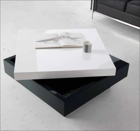 Mesa Ratona Laqueada 80x80 Guardado - comprar online