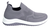 Zapatillas elastizadas de color gris con suela blanca, diseño moderno y cómodo.